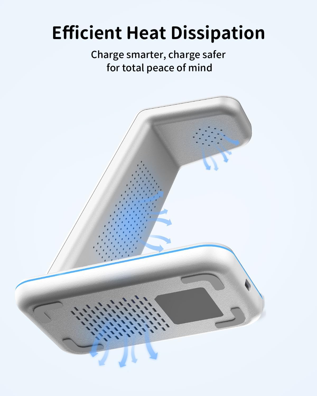 Thumbnail 4 de GEEKERA 3-in-1 Wireless Charging Station (Silver) for iPhone, Apple Watch & AirPods