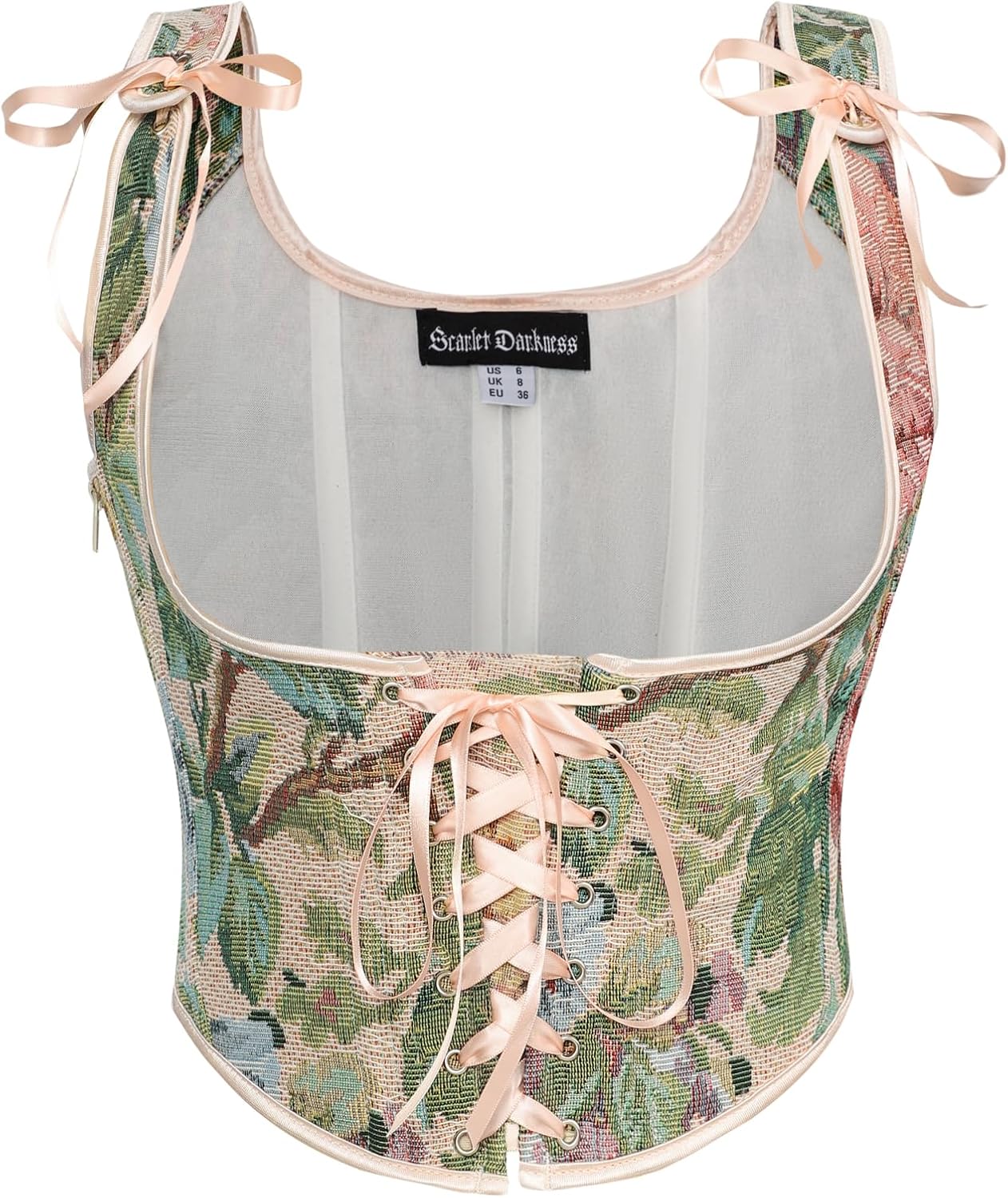 Thumbnail 6 de SCARLET DARKNESS Corset Bustier femme renaissance imprimé floral, à lacets