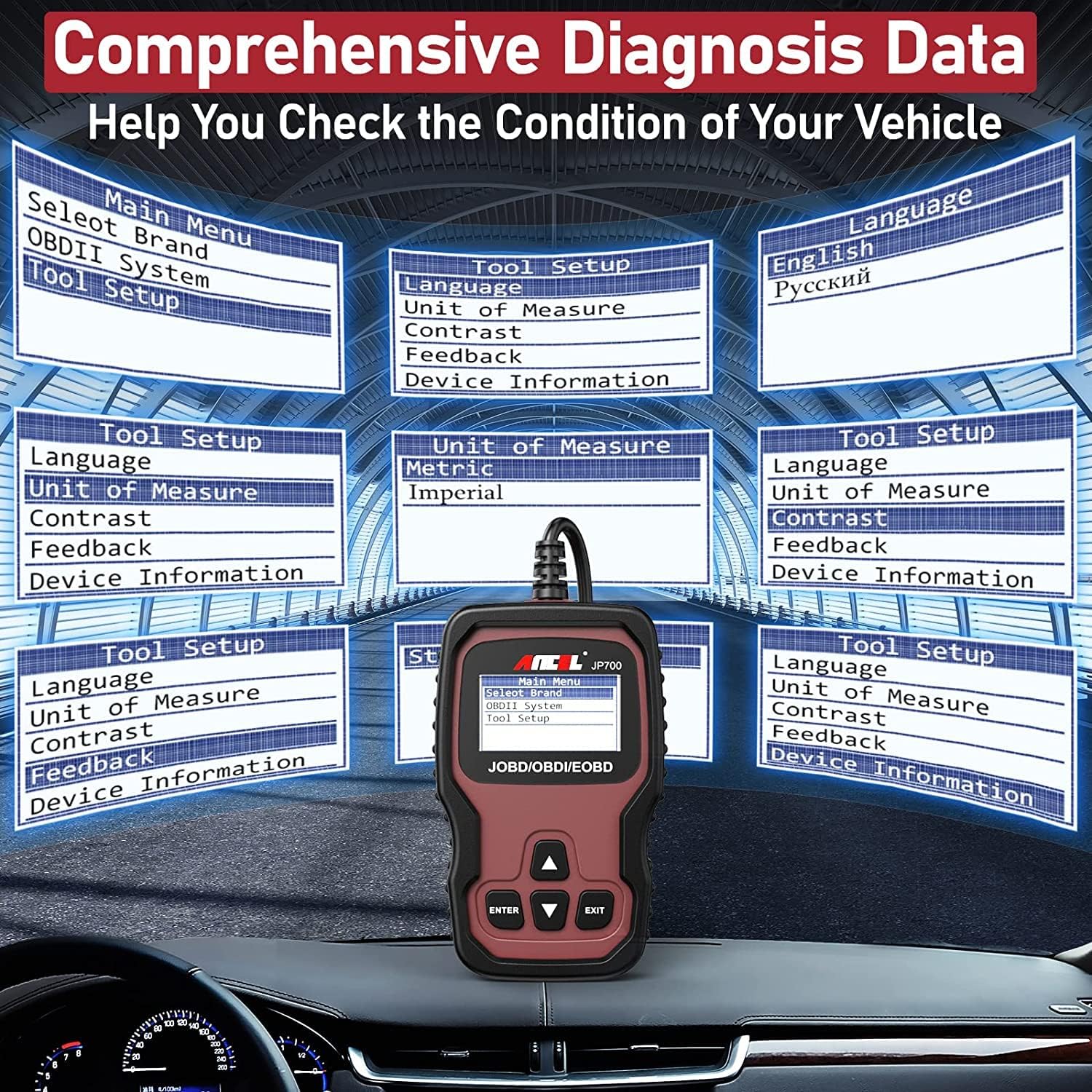 Thumbnail 3 de ANCEL JP700 JOBD OBD2 Japanese Car Scanner (OBDII diagnostic code reader for Toyota, Nissan, Honda, Mazda, Subaru vehicles)