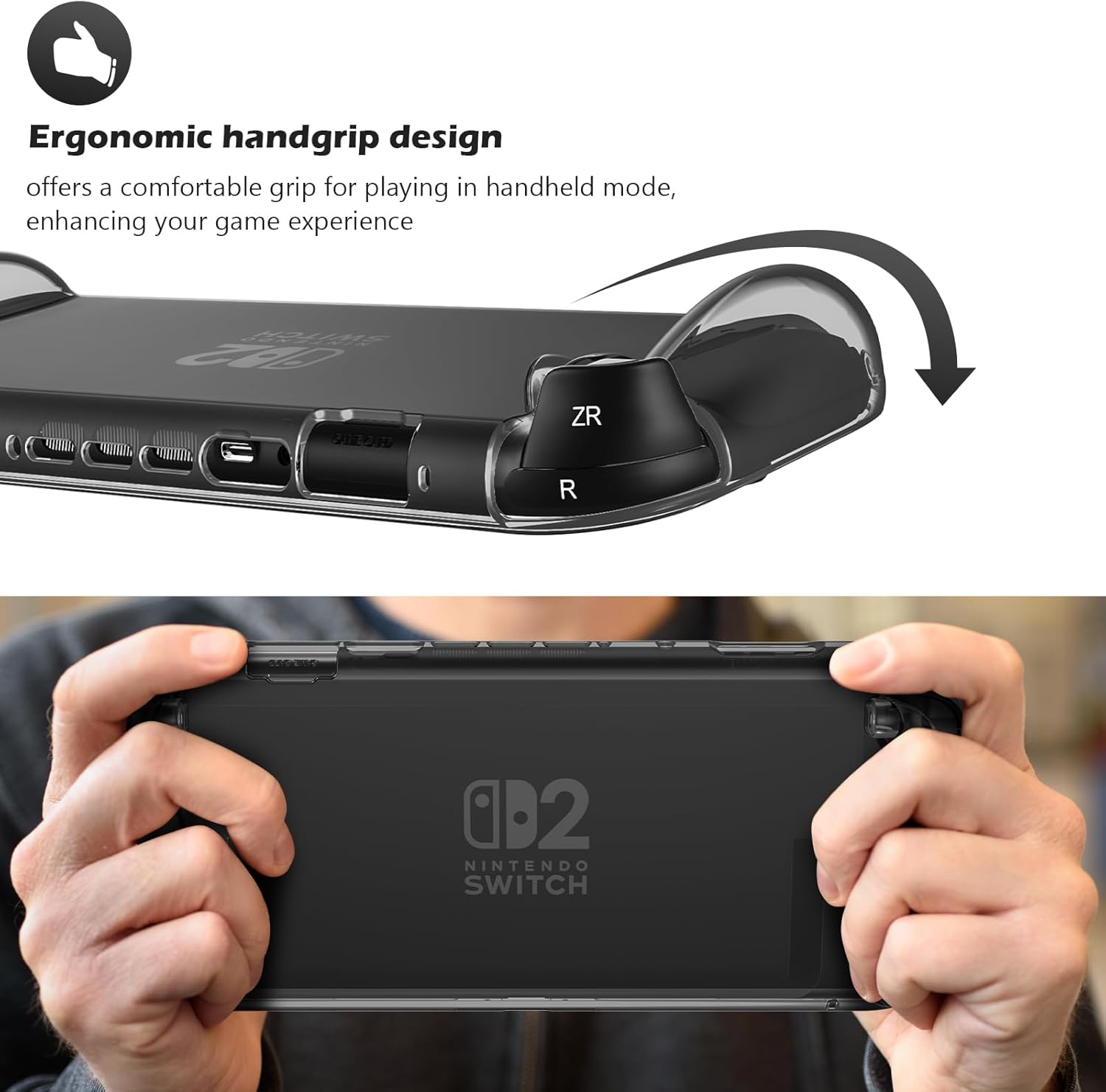 Detalle de ProCase Protective Case for Nintendo Switch 2 2025 — Ergonomic, Clear TPU Slim Case