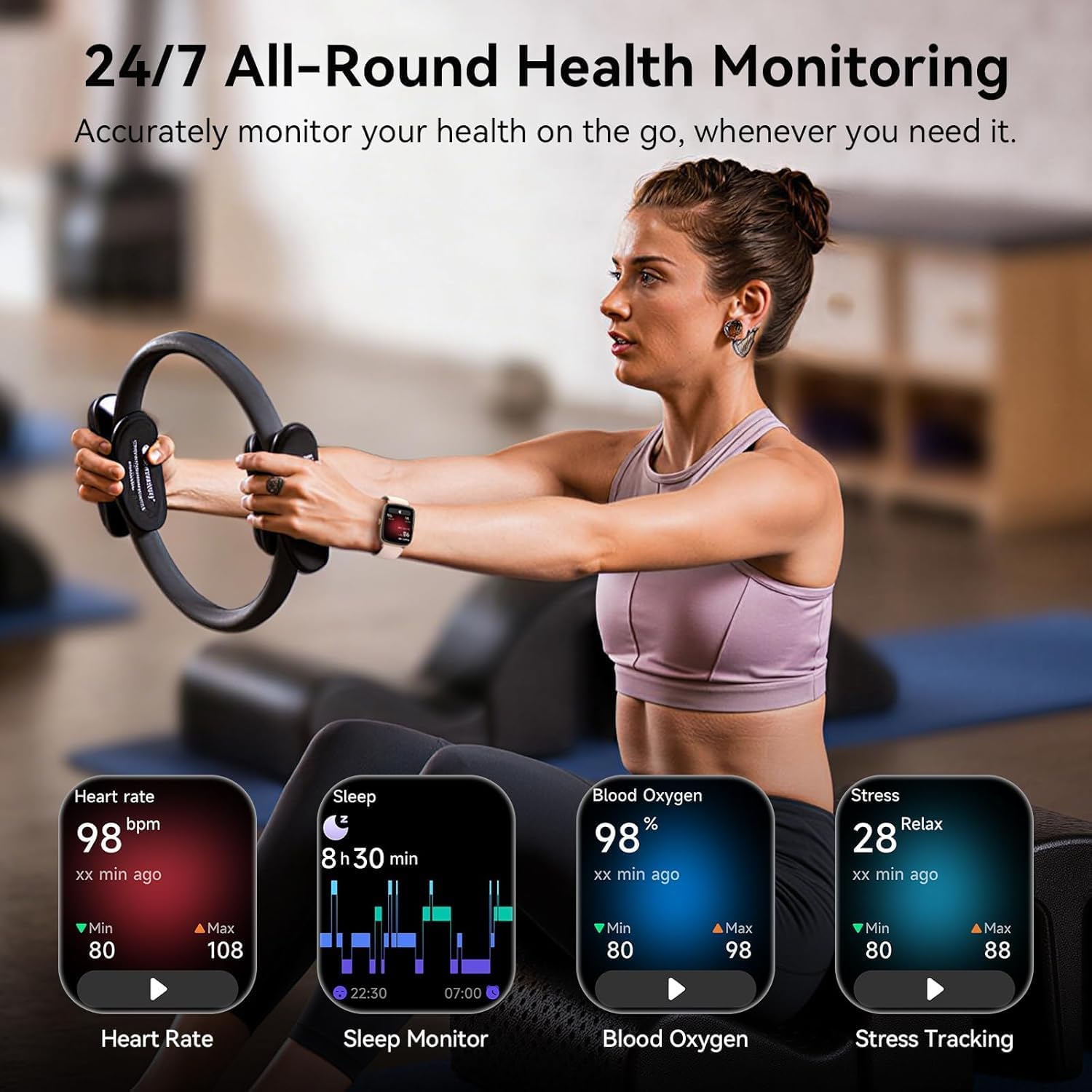 Thumbnail 2 de Yoever Smart Watch for Women & Men with 1.91” AMOLED Display