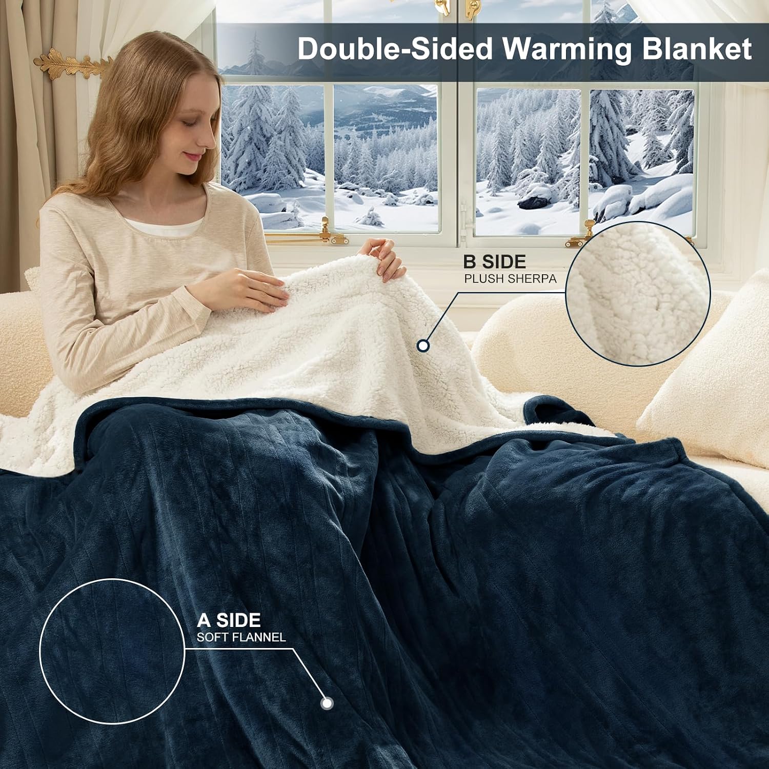 Detalle 2 de FVERWAG Heated Blanket, Queen Size
