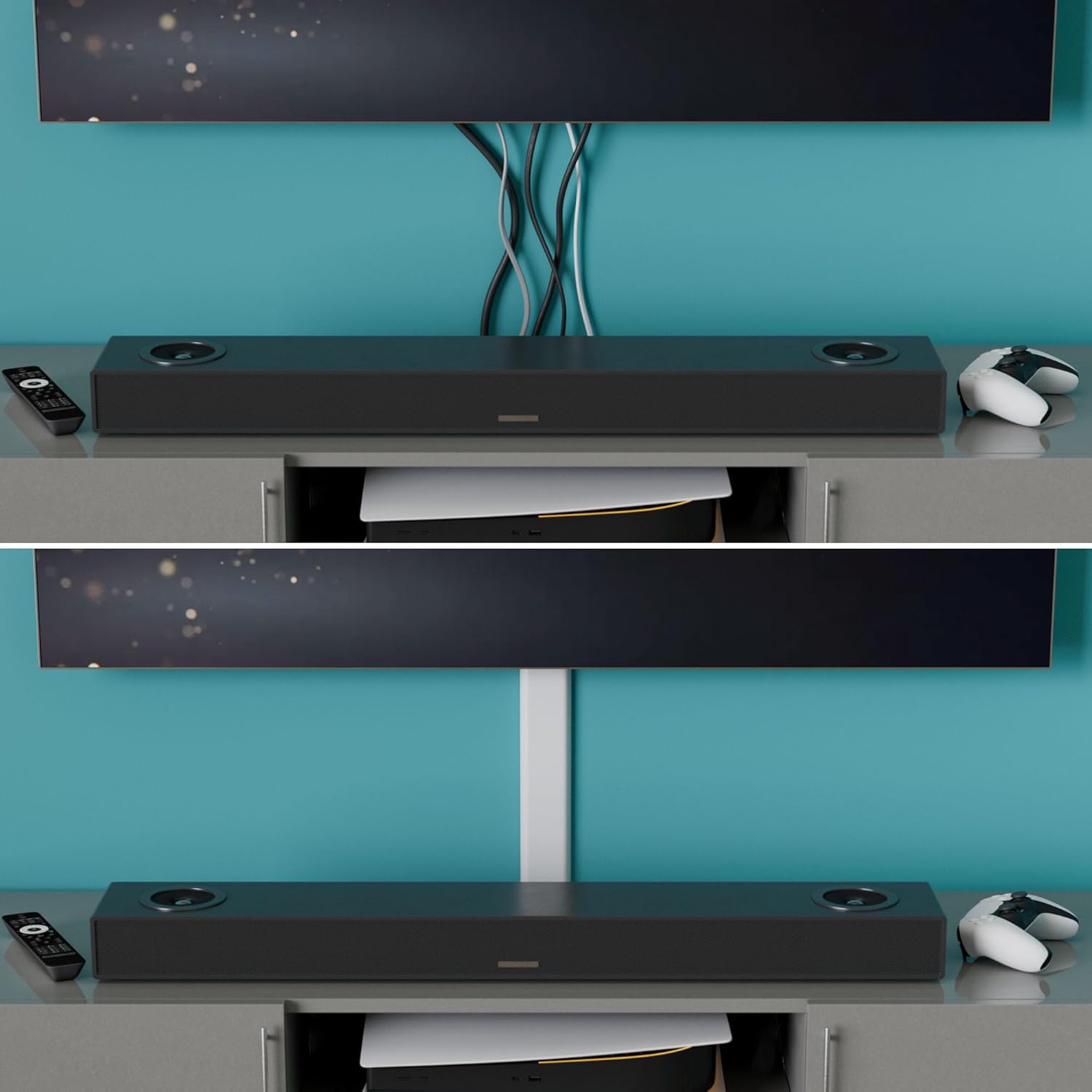 Detalle de D-Line TV Kabelabdeckung (2× 60×15 mm, 40 cm) – selbstklebend, flach und überstreichbar in Weiß
