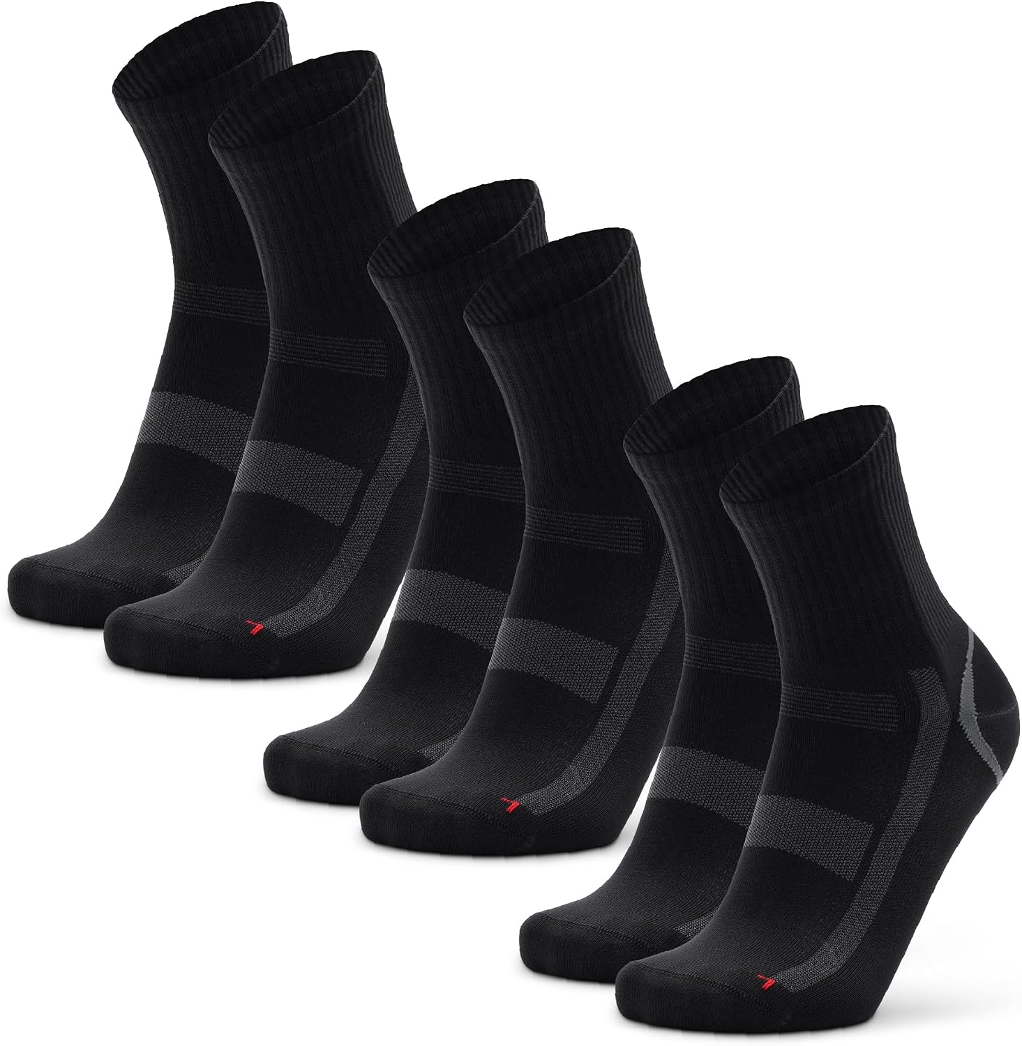 Detalle de DANISH ENDURANCE Running Socks with Precision-Fit (3 & 5 Pack) – Lightweight, Breathable Unisex Quarter Socks