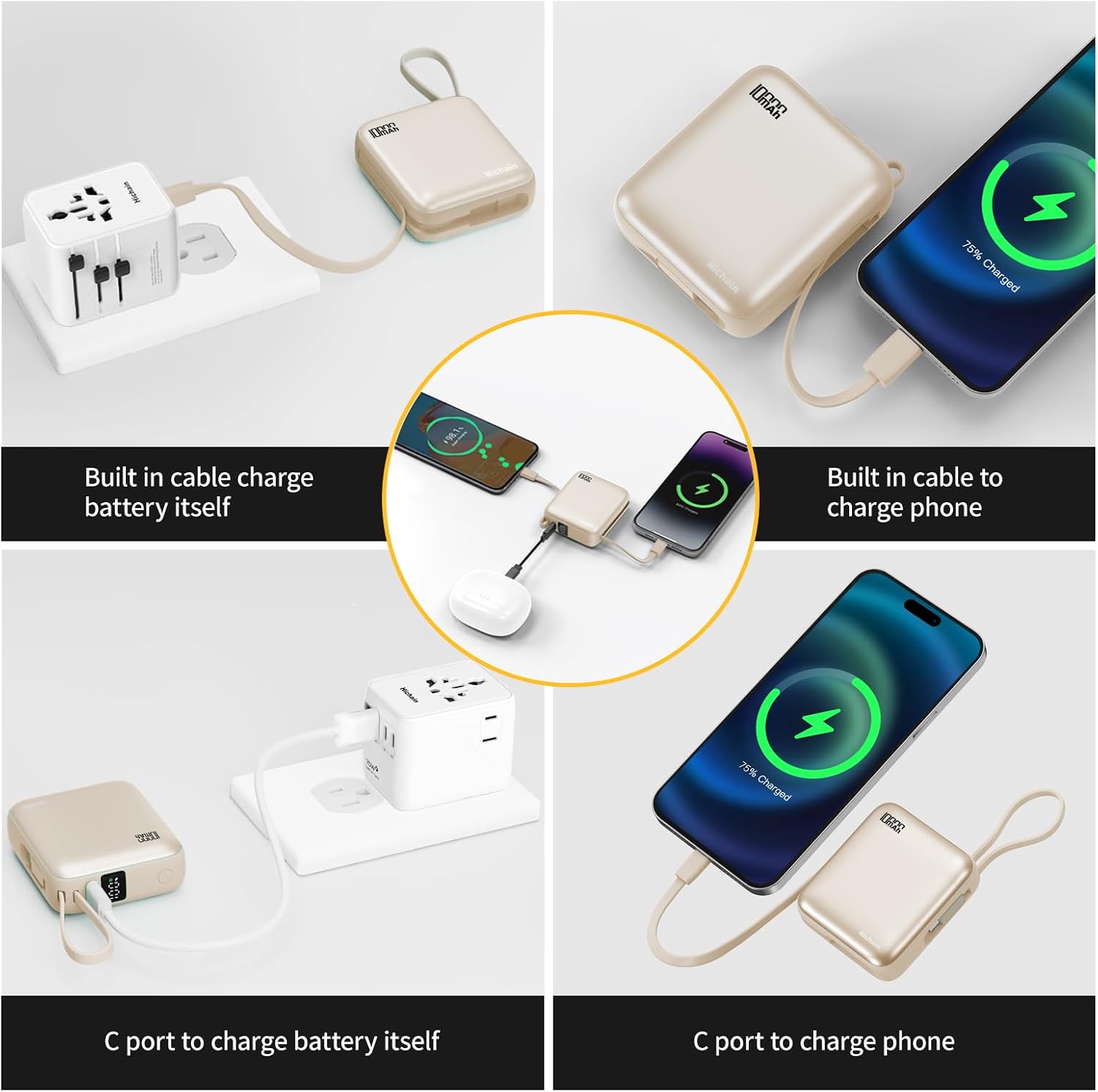 Detalle 2 de Hichain Mini Batterie 10000mAh 22,5W