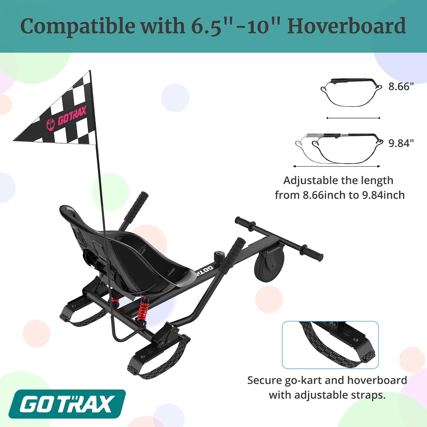 Detalle 2 de Gotrax Hoverboard Kart Attachment 10"