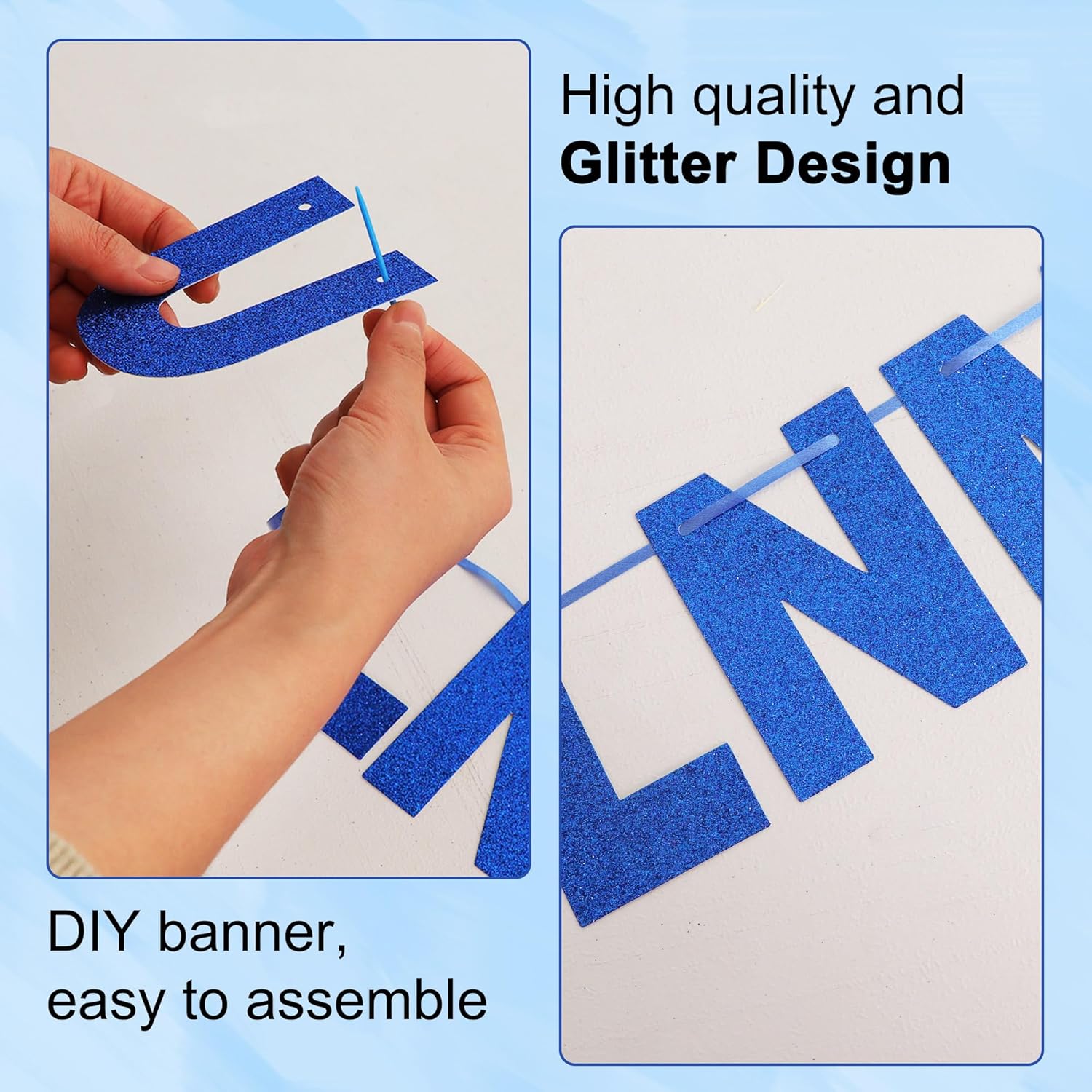 Thumbnail 2 de BEISHIDA 116-Piece A–Z DIY Letter Banner Kit for Birthday, Graduation & Wedding Decor (Blue)