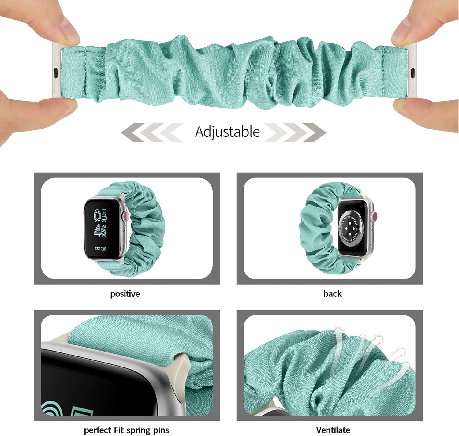 Detalle 2 de Ecogbd Elastic Scrunchie Strap for Apple Watch