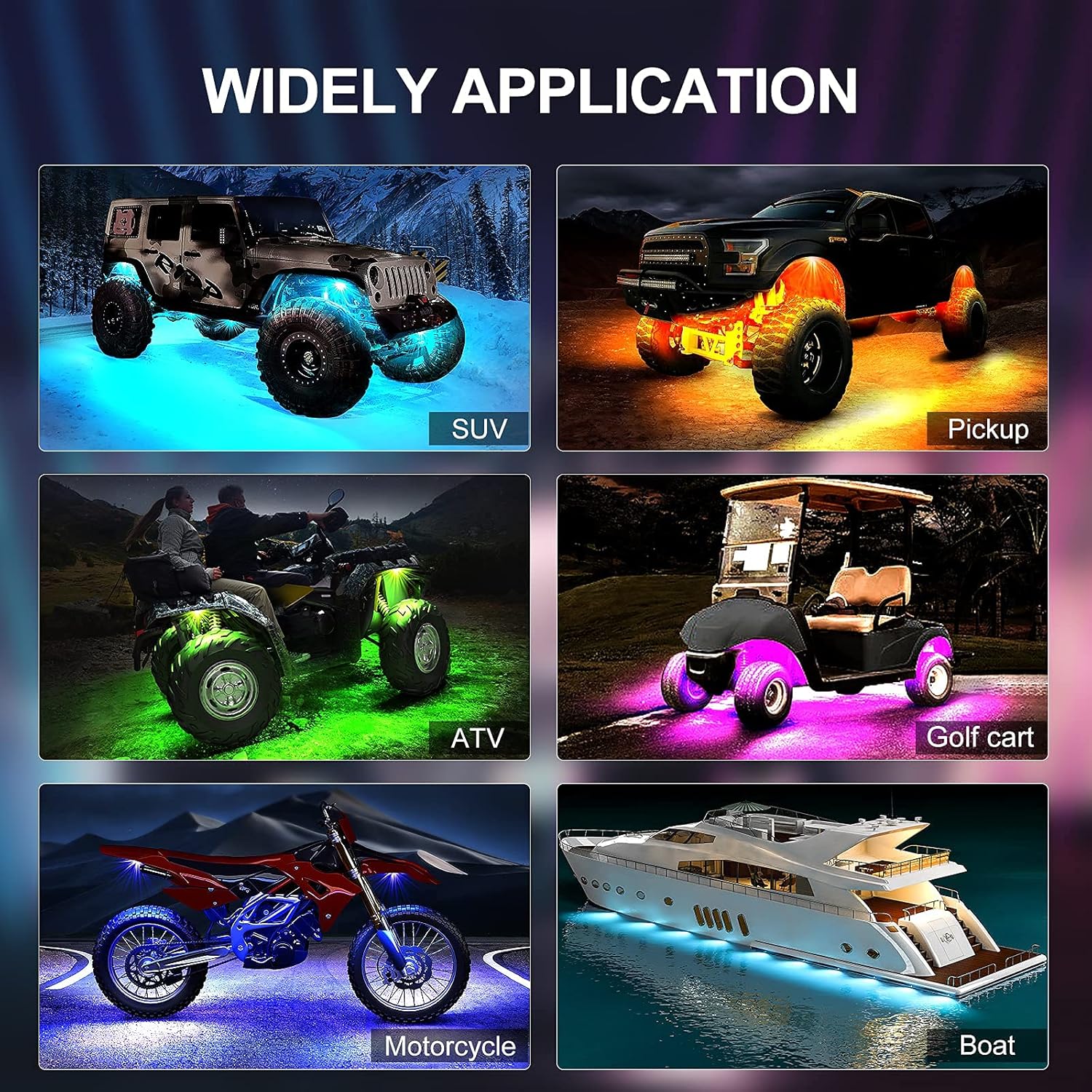 Thumbnail 3 de YiLaie Rock Lights 8‑pod RGB kit for trucks