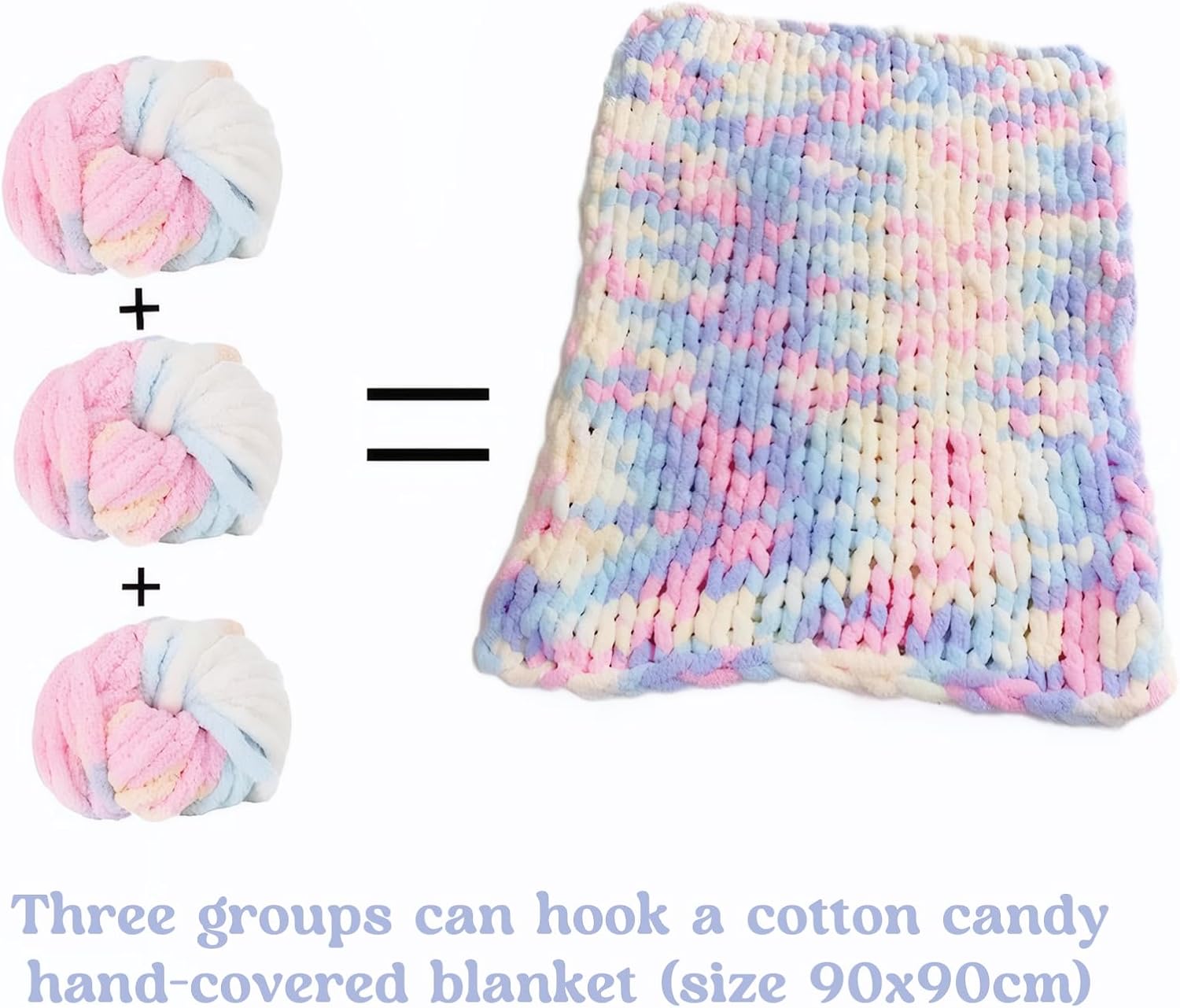 Thumbnail 3 de Chunky Yarn 250g x2 Super Chunky Cotton Candy 🧶