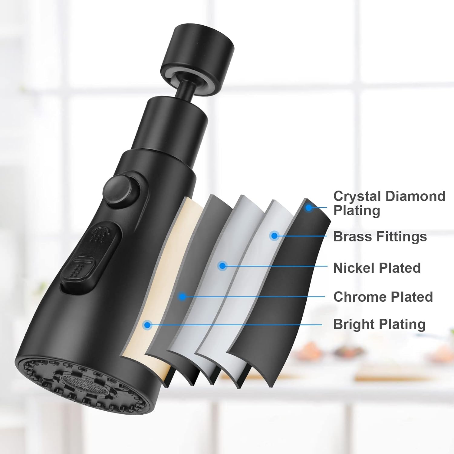 Thumbnail 6 de OSDUE Testa a spruzzo per rubinetto da cucina 360° 3 modalità