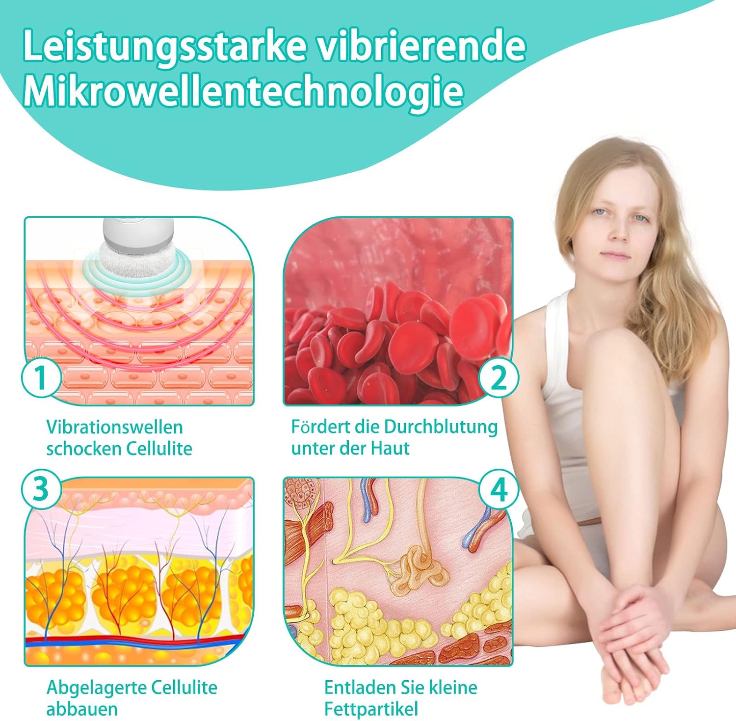 Thumbnail 5 de Cellulite Massagegerät Elektrisch – 6 wiederverwendbare Pads, Haut straffen & glätten