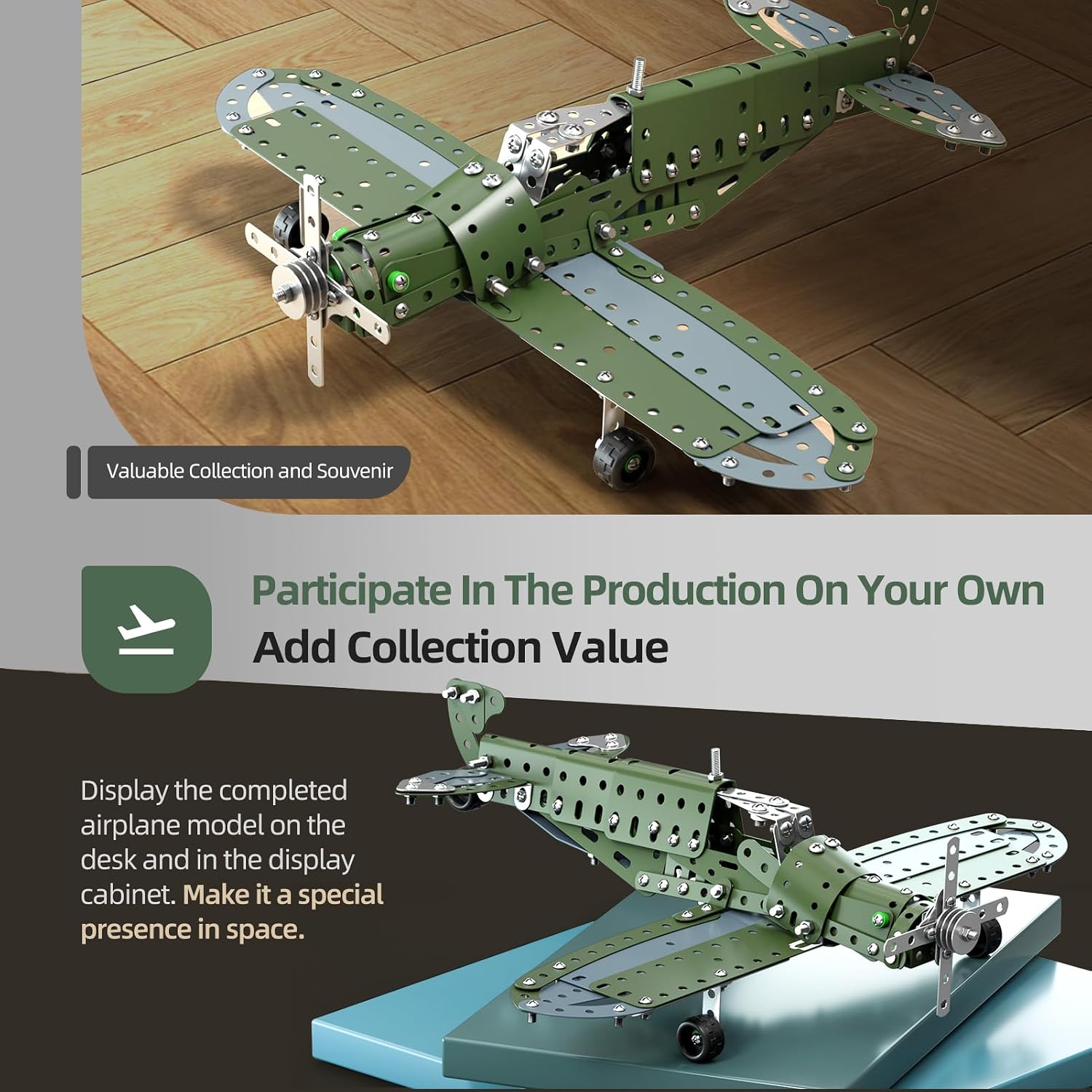 Detalle de Metal Airplane STEM Building Kit, 285 Pieces