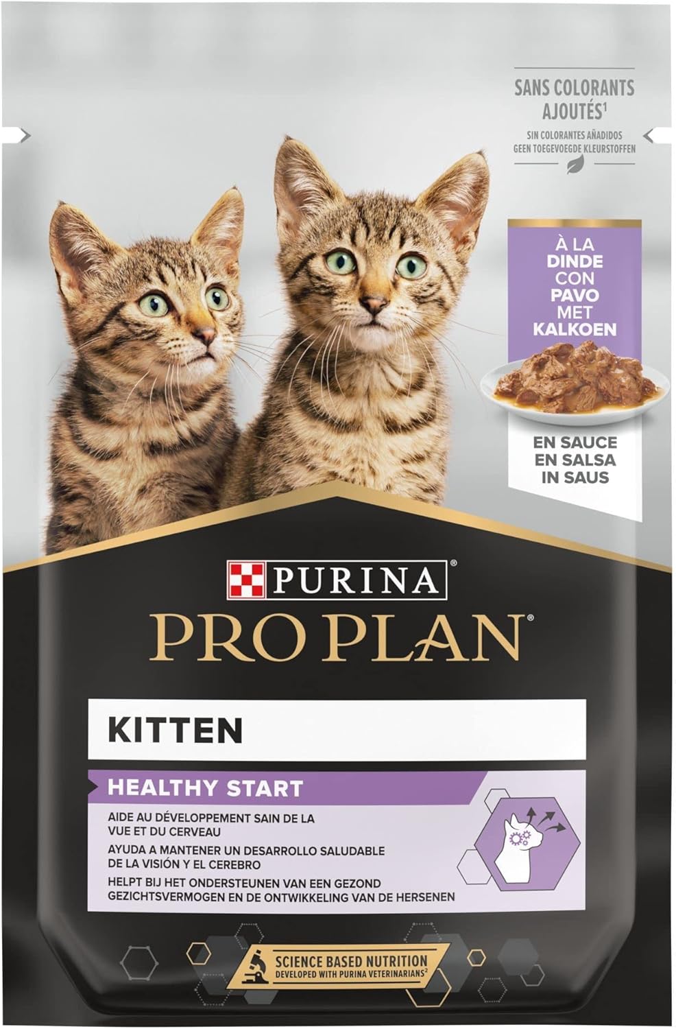 Detalle de Pro Plan Feline Junior PAVO 26X85GR – Croquettes/terrines pour chatons au poulet (26 sachets de 85 g)