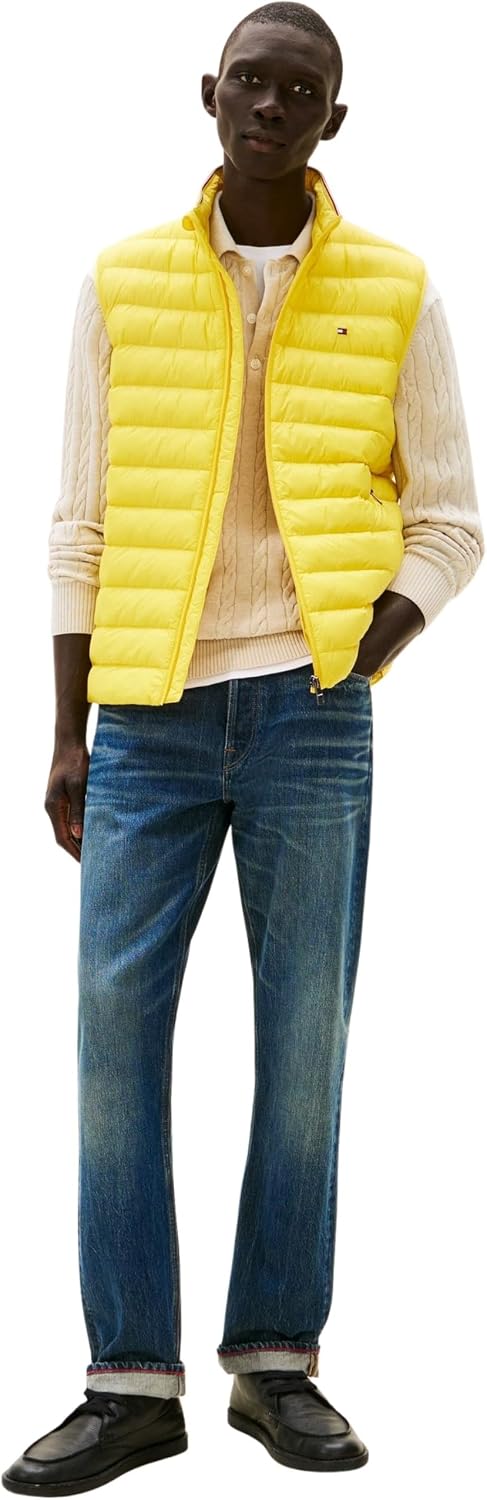 Detalle de Tommy Hilfiger Uomo Gilet Packable Recycled Vest Colletto alla Coreana
