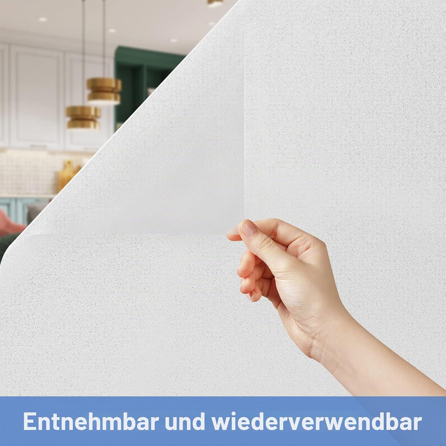Thumbnail 6 de Volcanics Fensterfolie blickdicht (Milchglas-Effekt) 90 x 200 cm, statisch, klebstofffrei mit Montagewerkzeug