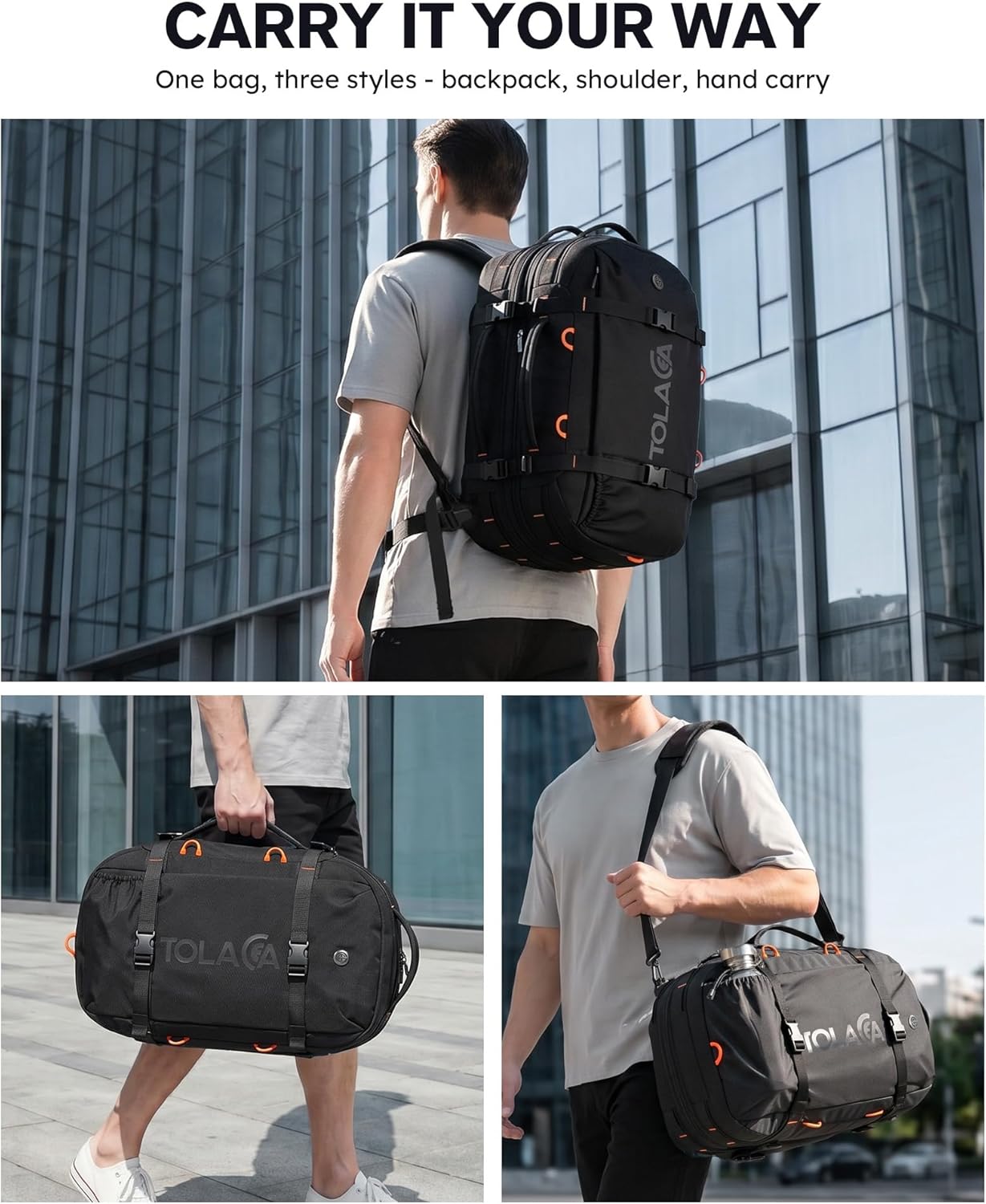 Detalle 2 de Tolaccea Reiserucksack 15,6 Zoll Handgepäck