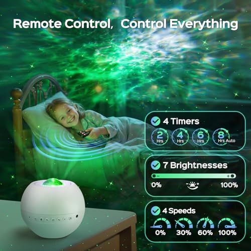 Detalle 2 de One Fire Veilleuse Enfant Bébé 4 en 1 : projecteur galaxie, bruit blanc, Bluetooth et déco de chambre