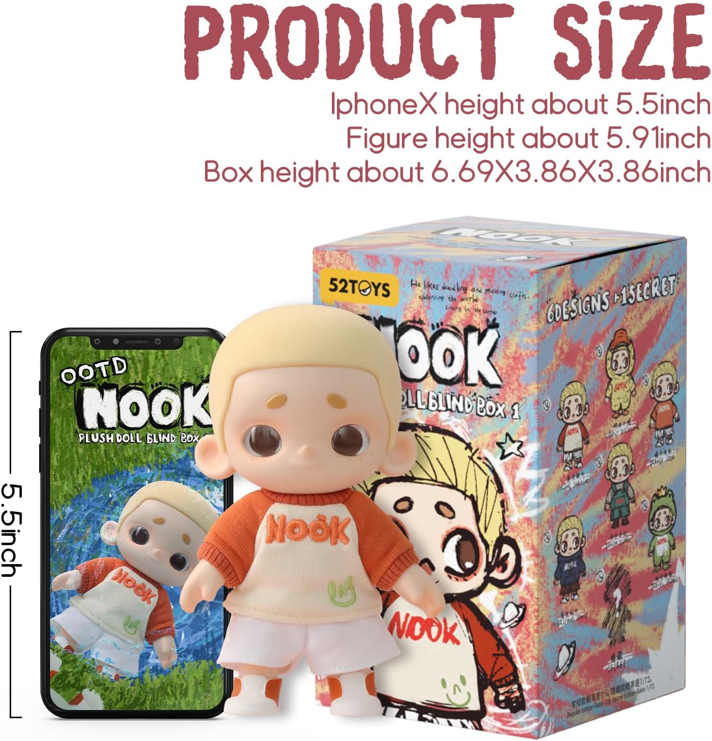 Detalle 2 de 52TOYS NOOK Plush Doll Vinyl Plush Toy – Collectible Kawaii Desk Decor & Gift