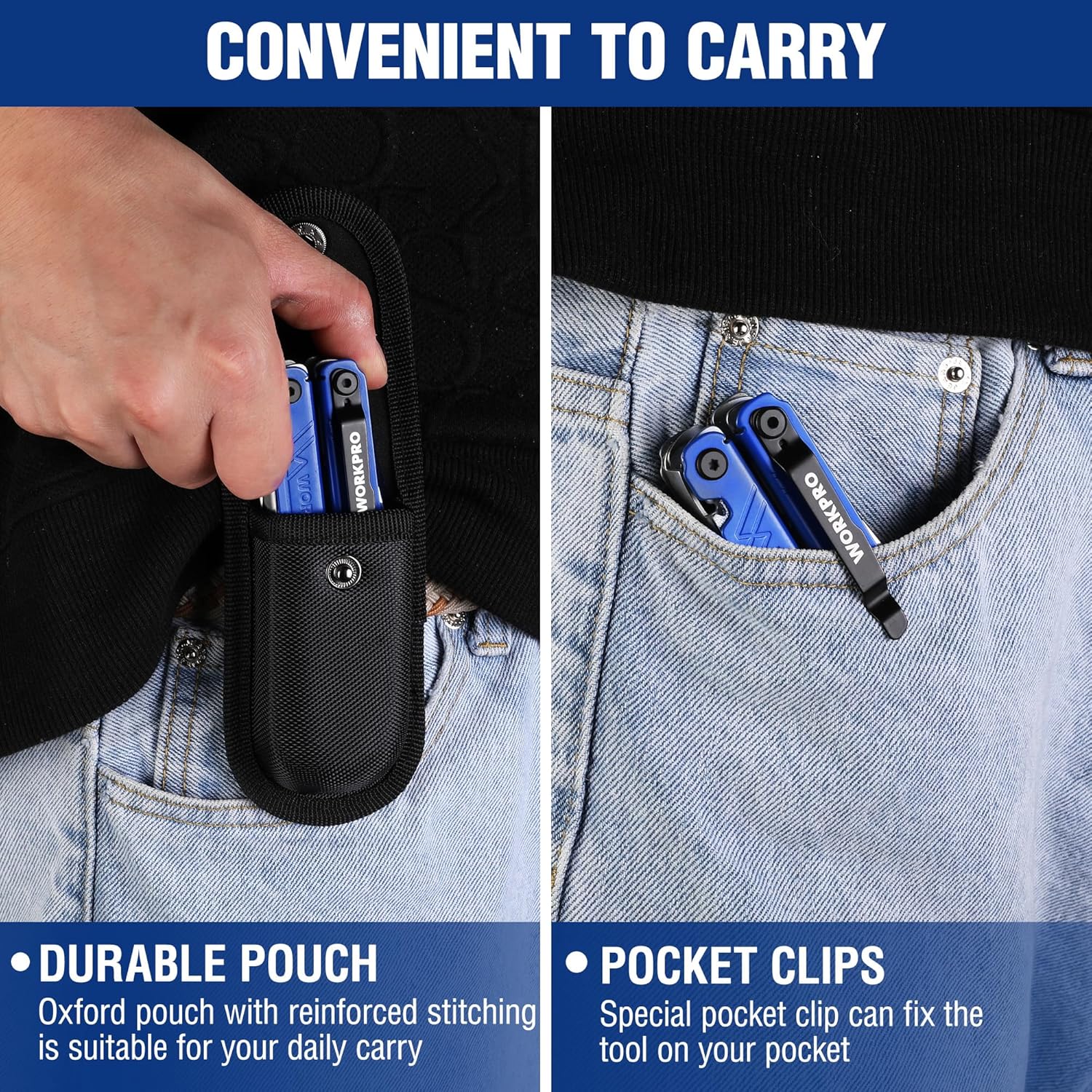 Thumbnail 6 de WORKPRO Pince Multifonction en Acier Inoxydable 18 en 1 – Outil polyvalent avec sac pour camping et randonnée