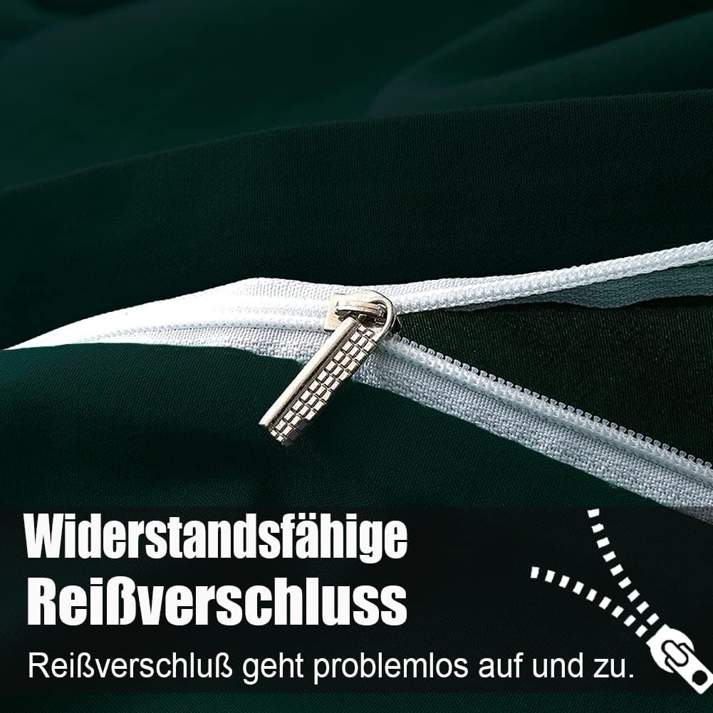Thumbnail 3 de Soifox Bettwäsche 200x220 Grün – Mikrofaser 2-teilige Set mit Reißverschluss, waschbar bis 60 °C