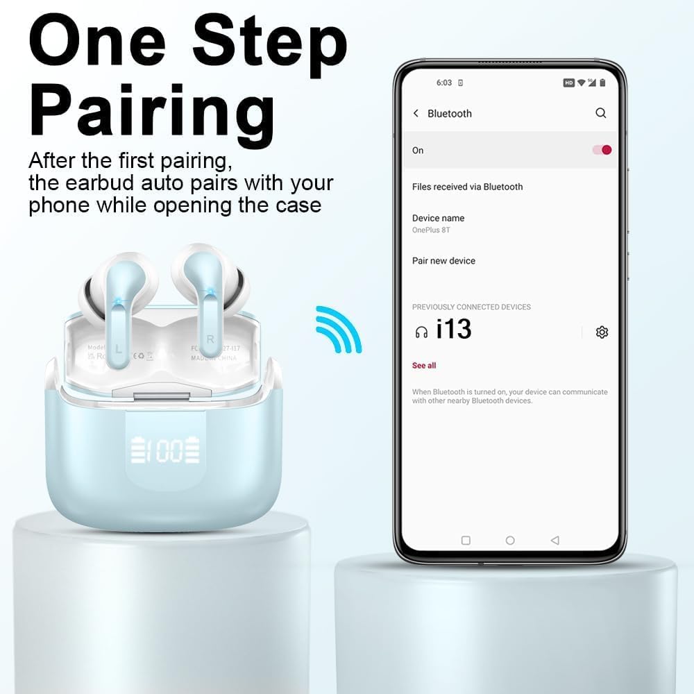 Thumbnail 6 de Rinsmola Wireless Earbuds: Bluetooth 5.4, ENC Calls, 40H Playtime and IP7 Waterproof