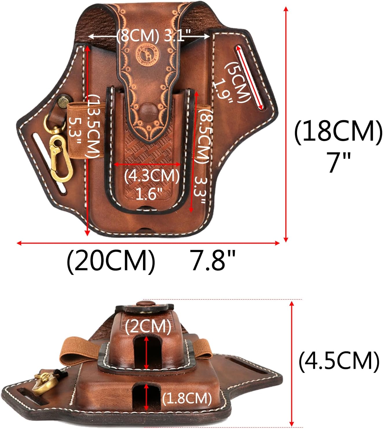 Detalle 2 de TOURBON Multitool Leather Sheath 5.1in