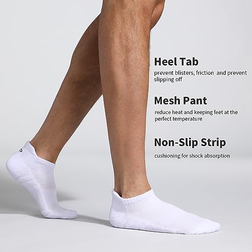 Detalle de Lapulas Athletic Ankle Socks — Low Cut Cushioned Anti-Blister Running Socks (6 Pairs, White, Men's & Women's, Size M)