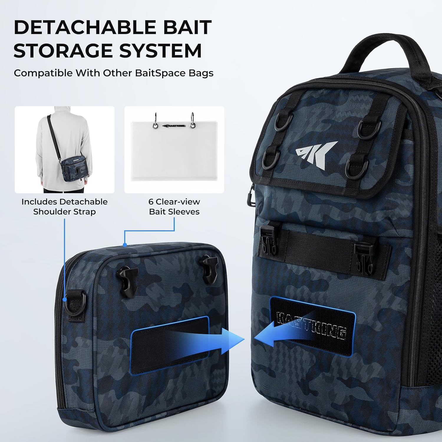 Detalle 2 de KastKing BaitSpace Fishing Sling Bag with Rod & Beverage Holder