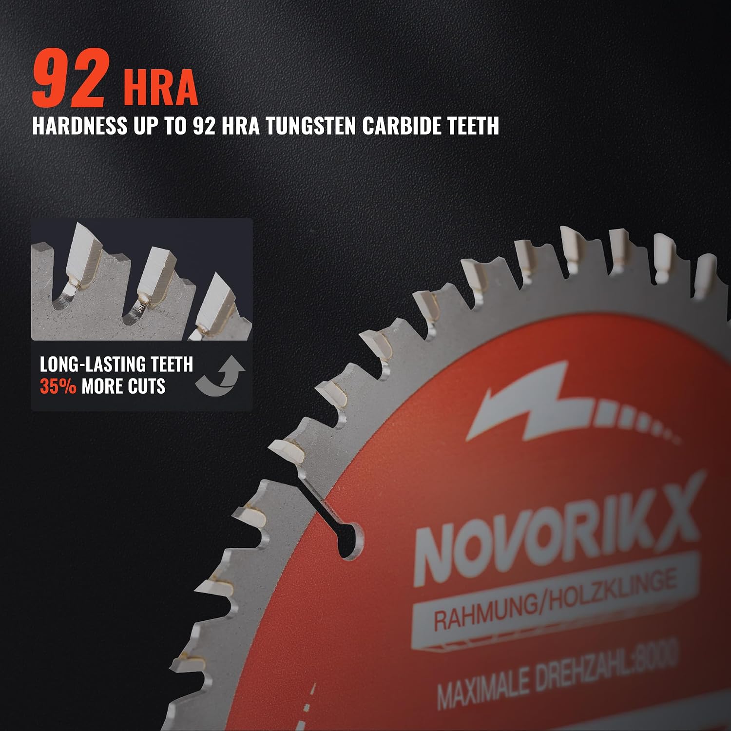 Thumbnail 2 de NovorikX 6-1/2" 48T Tungsten Carbide Circular Saw Blades (3-Pack) – 5/8" Arbor, Thin Kerf