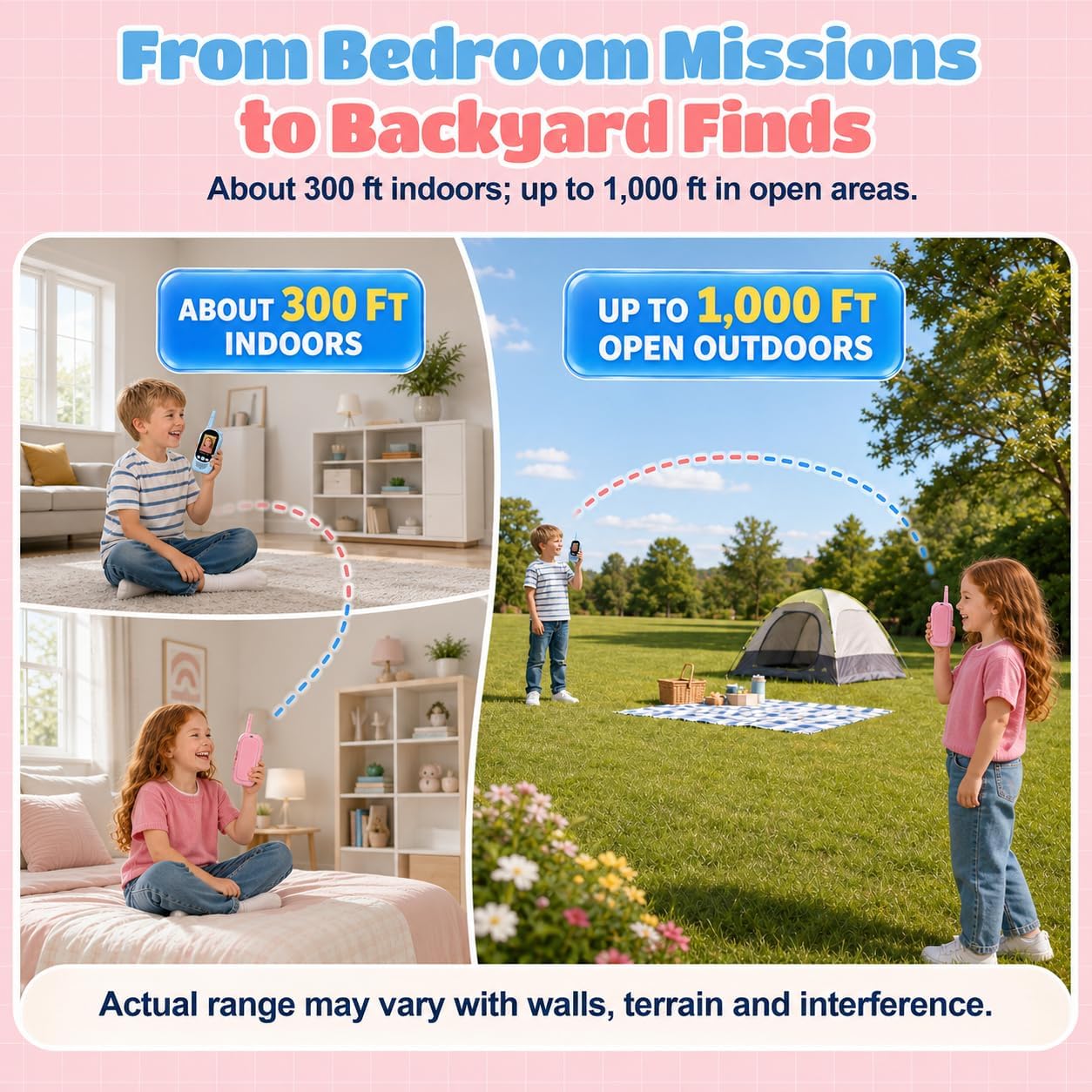 Detalle de Video Walkie Talkies for Kids, Rechargeable 2-Pack