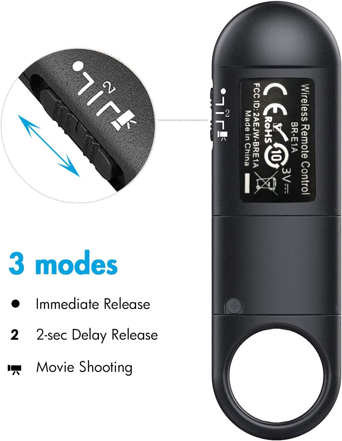 Detalle de AODELAN BR-E1A Wireless Shutter Remote for Canon