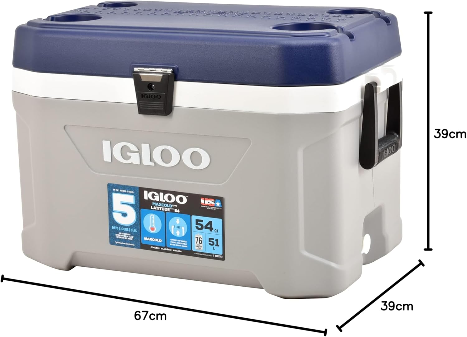 Thumbnail 5 de IGLOO Maxcold 54 Frigoriferi Portatili – 51 L, Grigio: affidabile compagno di viaggio