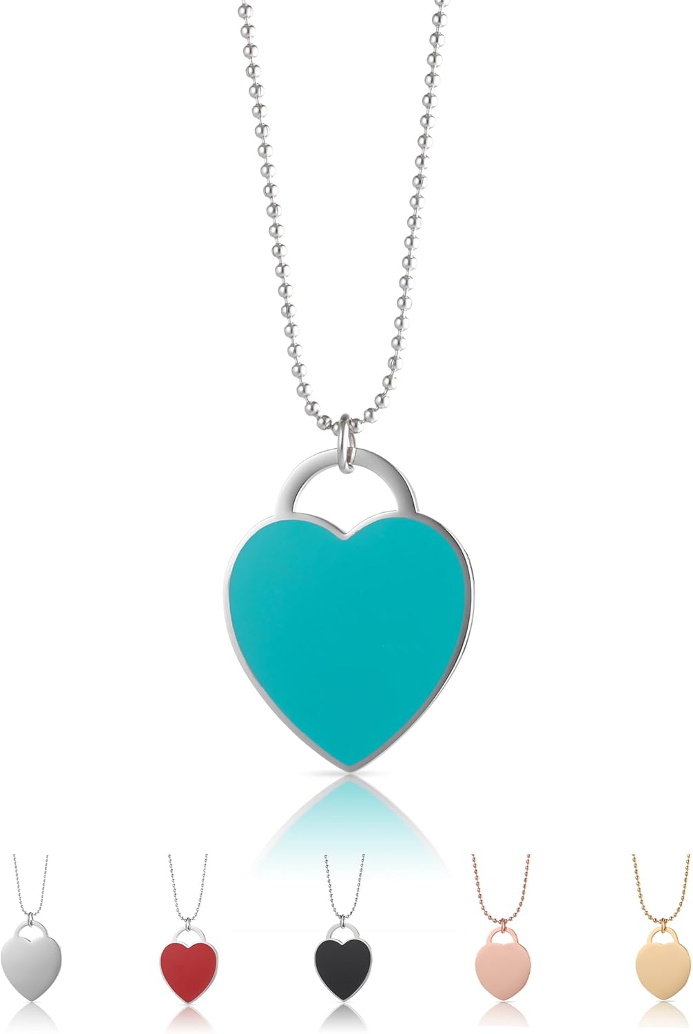 Detalle de inSCINTILLE Collier Femme en Acier Inoxydable avec Pendentif Cœur – Kit Cadeau