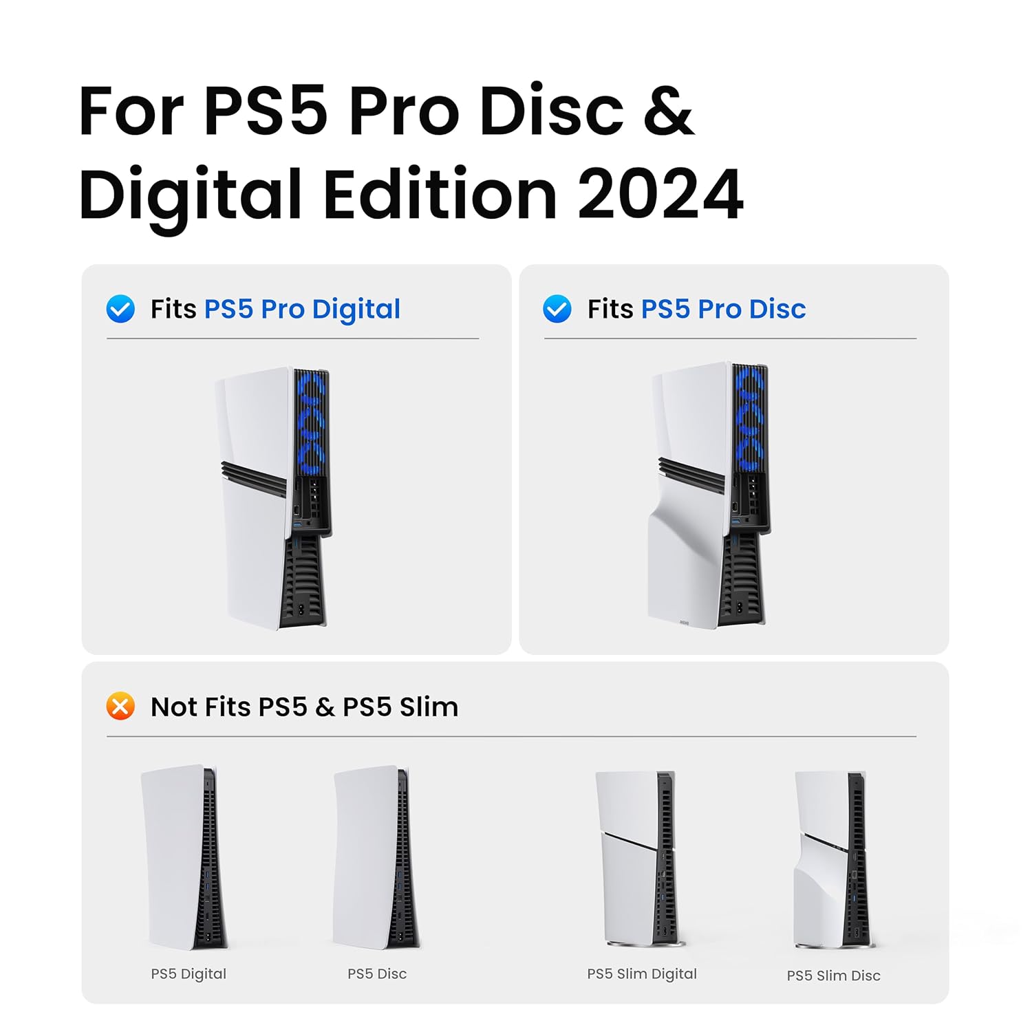 Thumbnail 1 de KIWIHOME Kühllüfter für PS5 Pro (Disc & Digital) mit regelbarer Geschwindigkeit, Auto-Modus und USB 3.0-Port