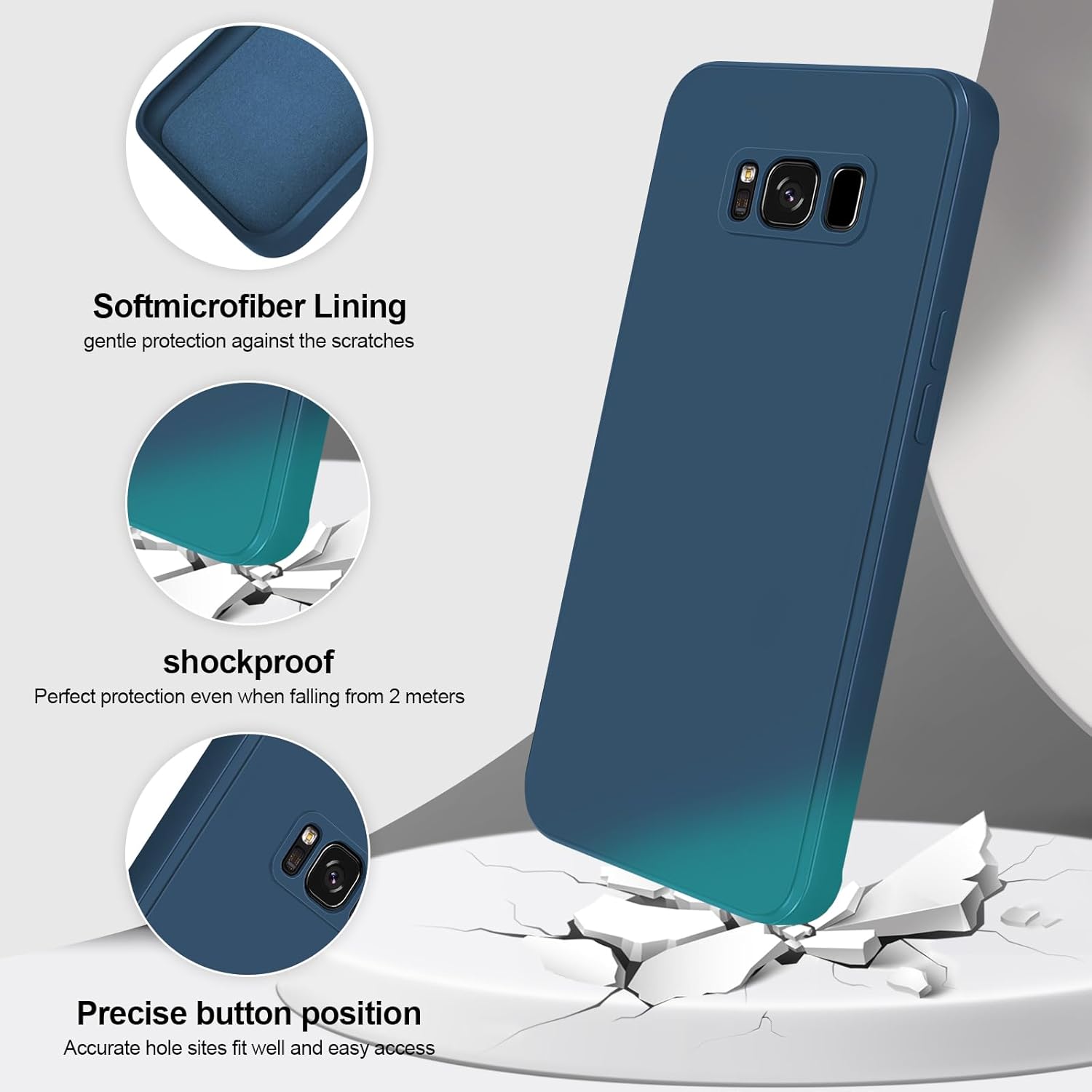 Thumbnail 1 de GiiYoon Hülle kompatibel mit Samsung Galaxy S8 – hochwertiges Liquid Silicone Case in Blau