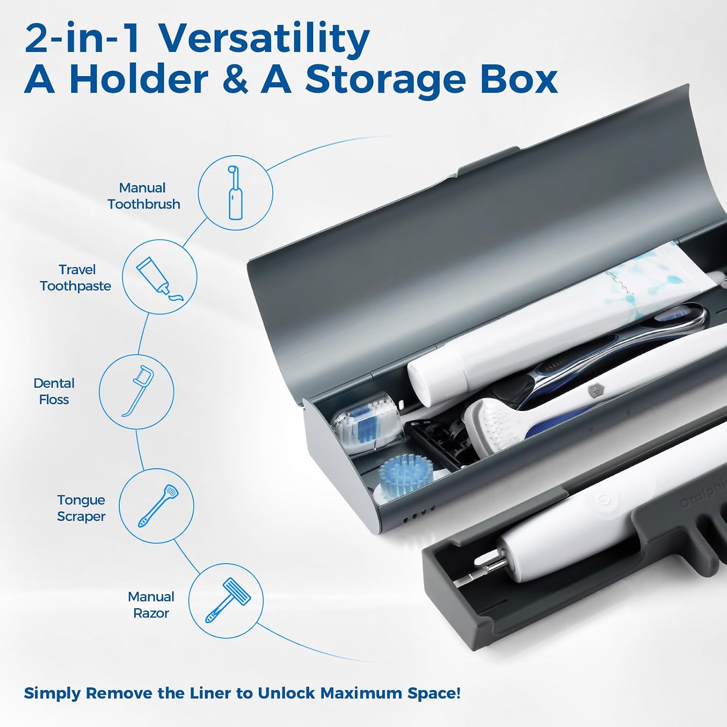Detalle 1 de Oralphi Electric Toothbrush Travel Case, Aluminum