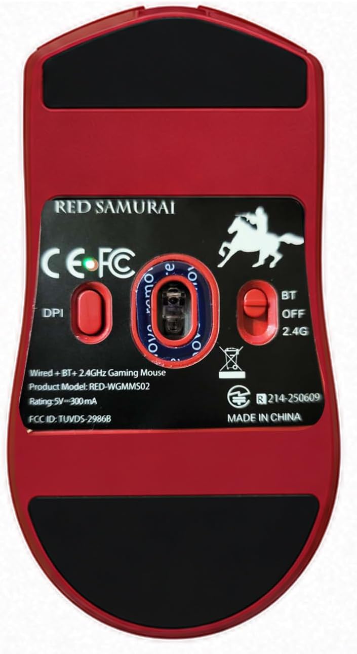 Detalle de RED SAMURAI RED-WGMMS02-BK ゲーミングマウス 51g・PAW3395・3モード接続