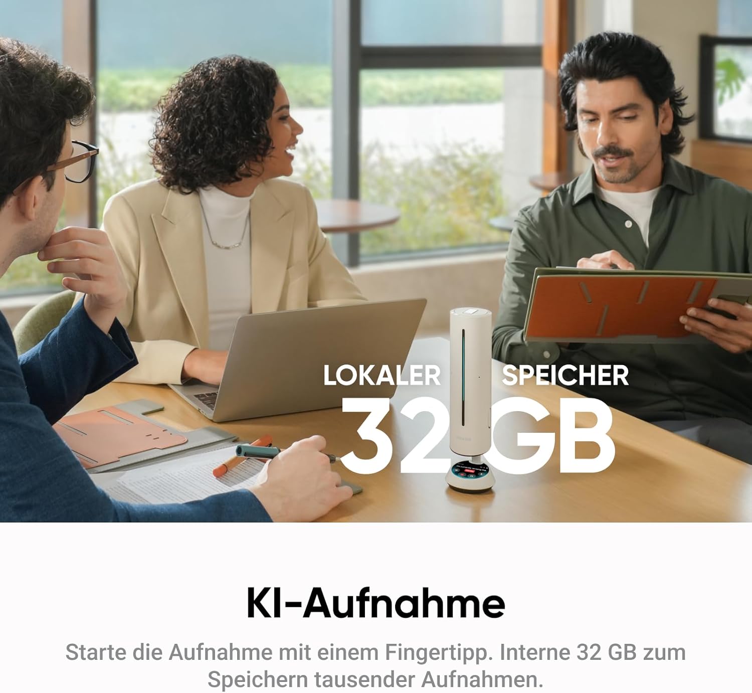 Thumbnail 3 de Insta360 Wave Graphitschwarz – KI-Freisprecheinrichtung mit 8 Richtmikrofonen und Transkriptfunktion