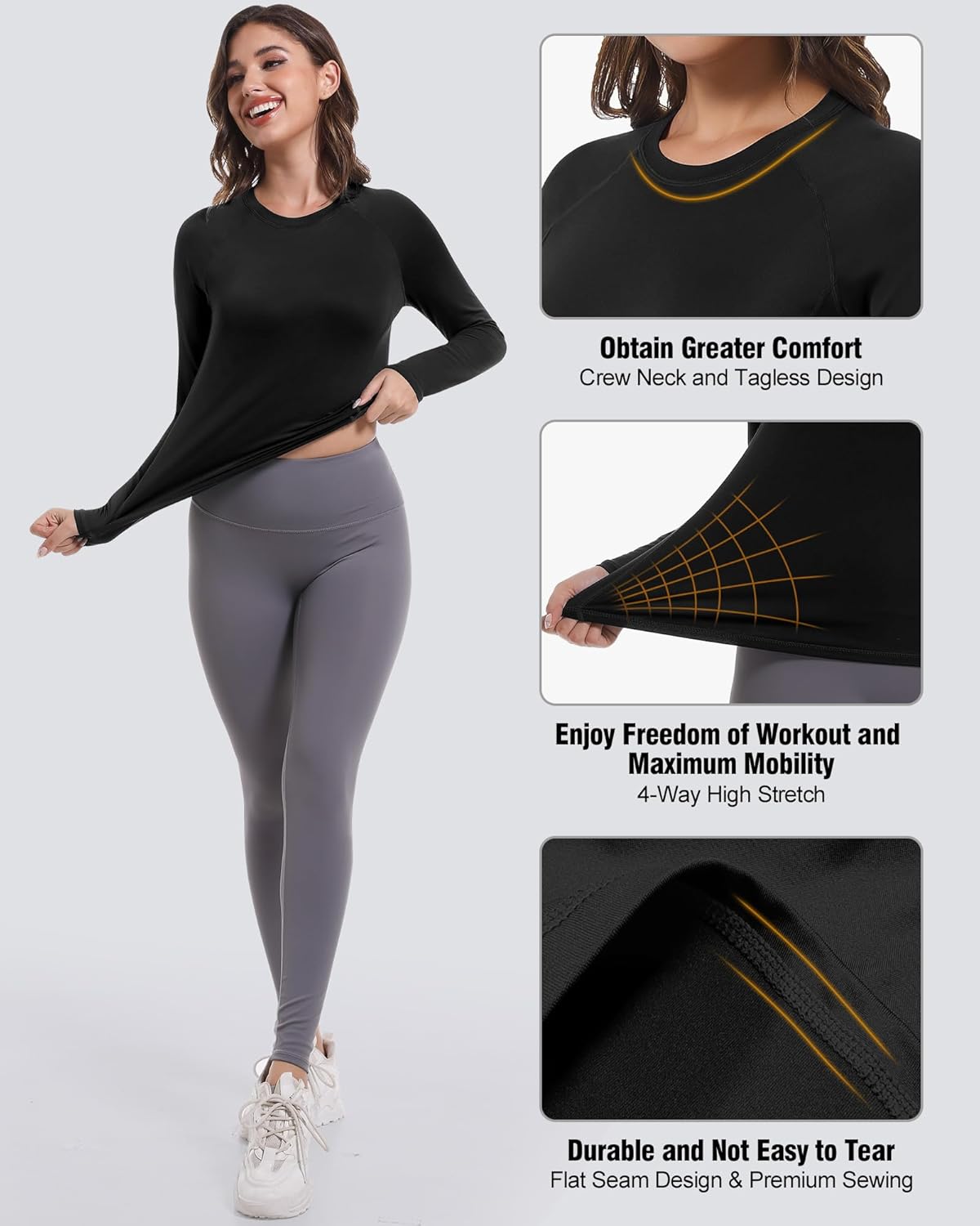 Thumbnail 4 de 4 Pack Women's Compression Long Sleeve Shirts