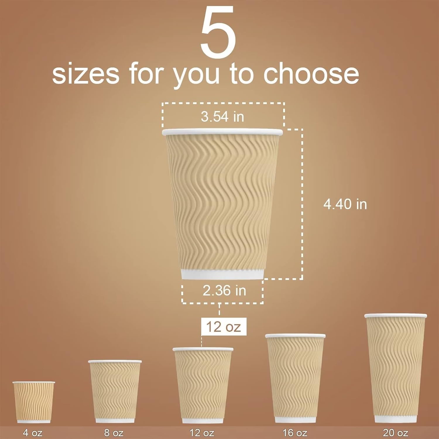 Thumbnail 4 de Luckypack 12oz Paper Cups Ripple 🥤