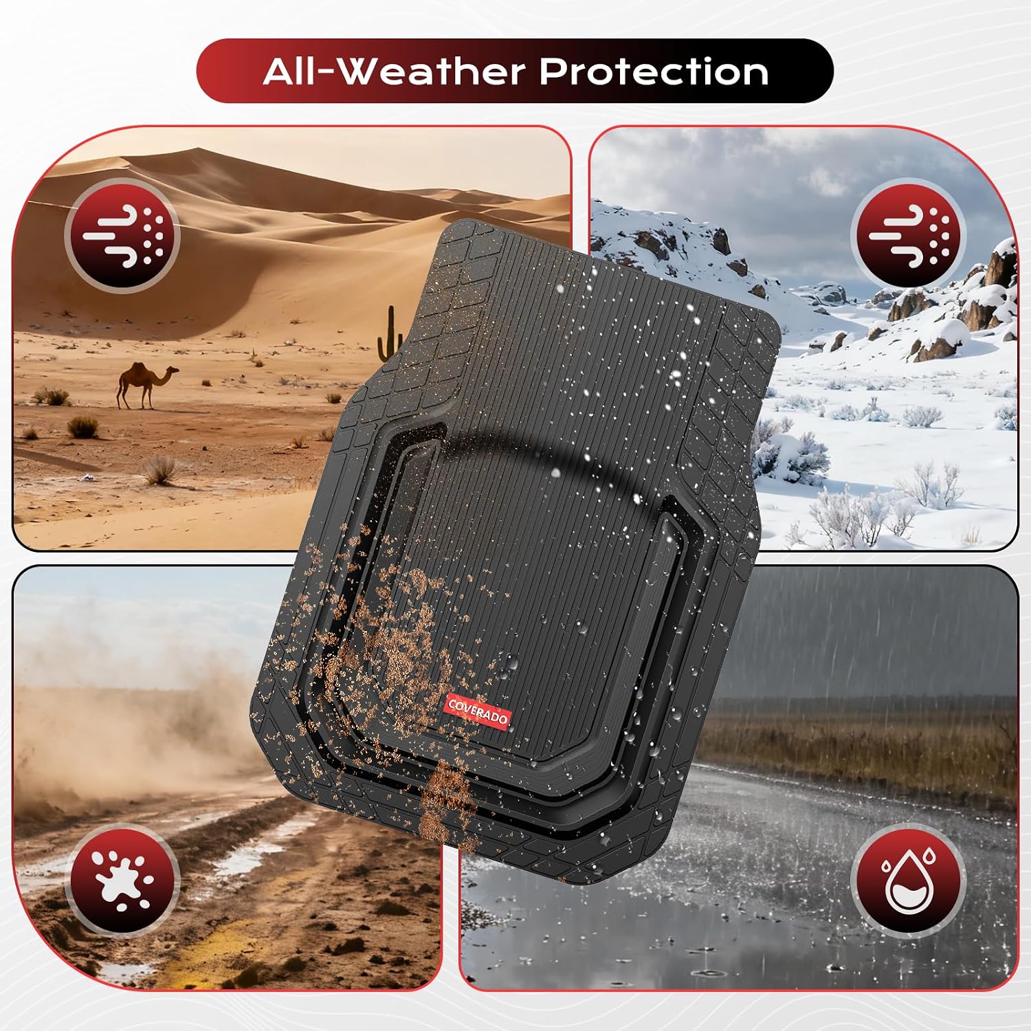 Detalle 1 de Coverado Car Floor Mats 3PCS Universal Fit