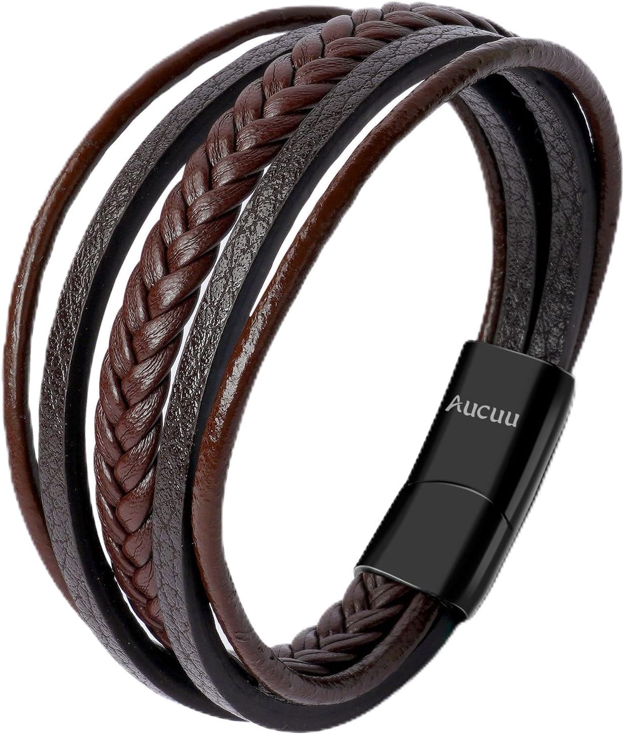 Thumbnail 6 de Aucuu Pulsera de Cuero Trenzado para Hombre