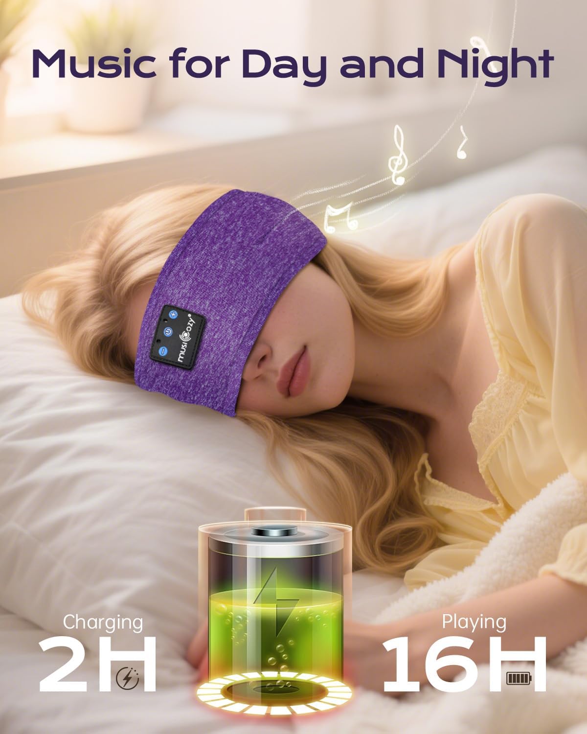 Thumbnail 2 de MUSICOZY Sleep Headphones 16h