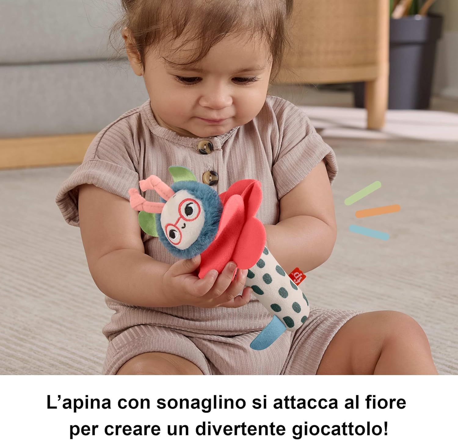 Detalle de Fisher-Price Amici del Pianeta - Apetta Sonaglino (set da 2 peluche) HYR56