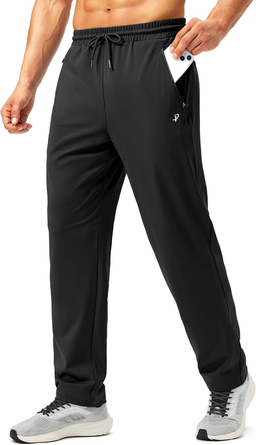 Detalle de Pudolla Men's Sweatpants with 3 Zipper Pockets