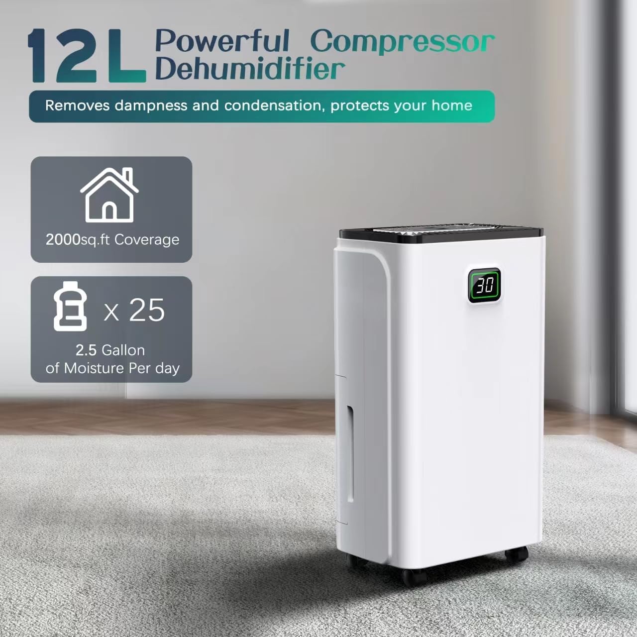 Detalle 2 de Dehumidifier 12L/day with 2.5L tank