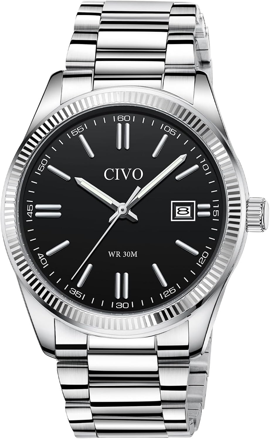 Detalle de CIVO Herren Uhr Edelstahl Analoguhr mit Datum