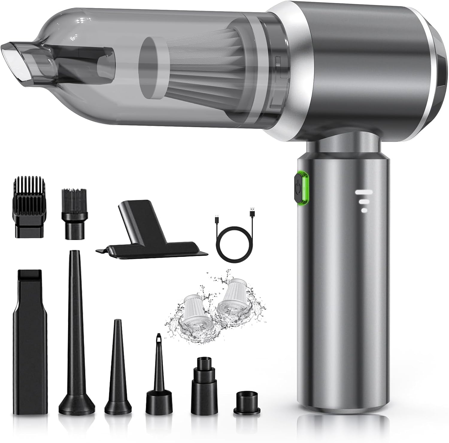Detalle de NVKHG Aspirabriciole Senza Fili 26.000Pa: aspirapolvere portatile per auto con motore brushless e soffiatore