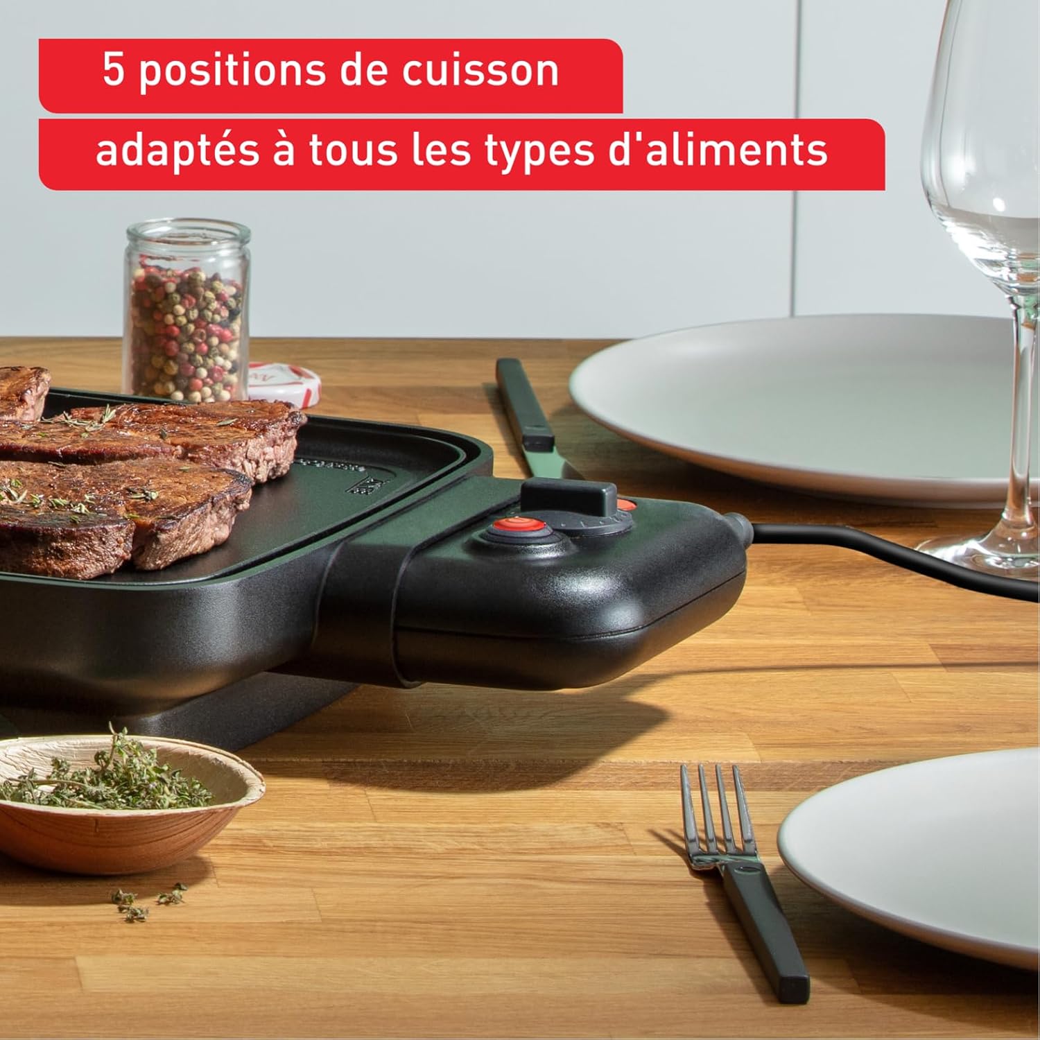Thumbnail 5 de Tefal Booster Plancha électrique 2200 W, 2 zones